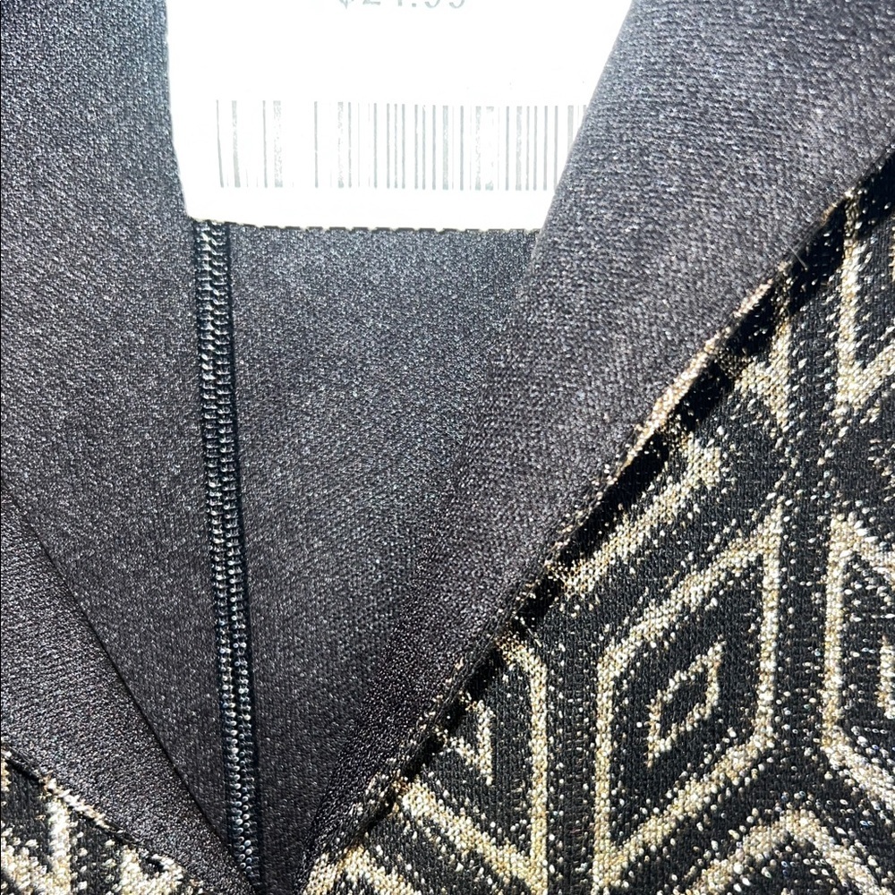 White House Black Market Geometric Black and Gold Mini Dress - Picture 4 of 9